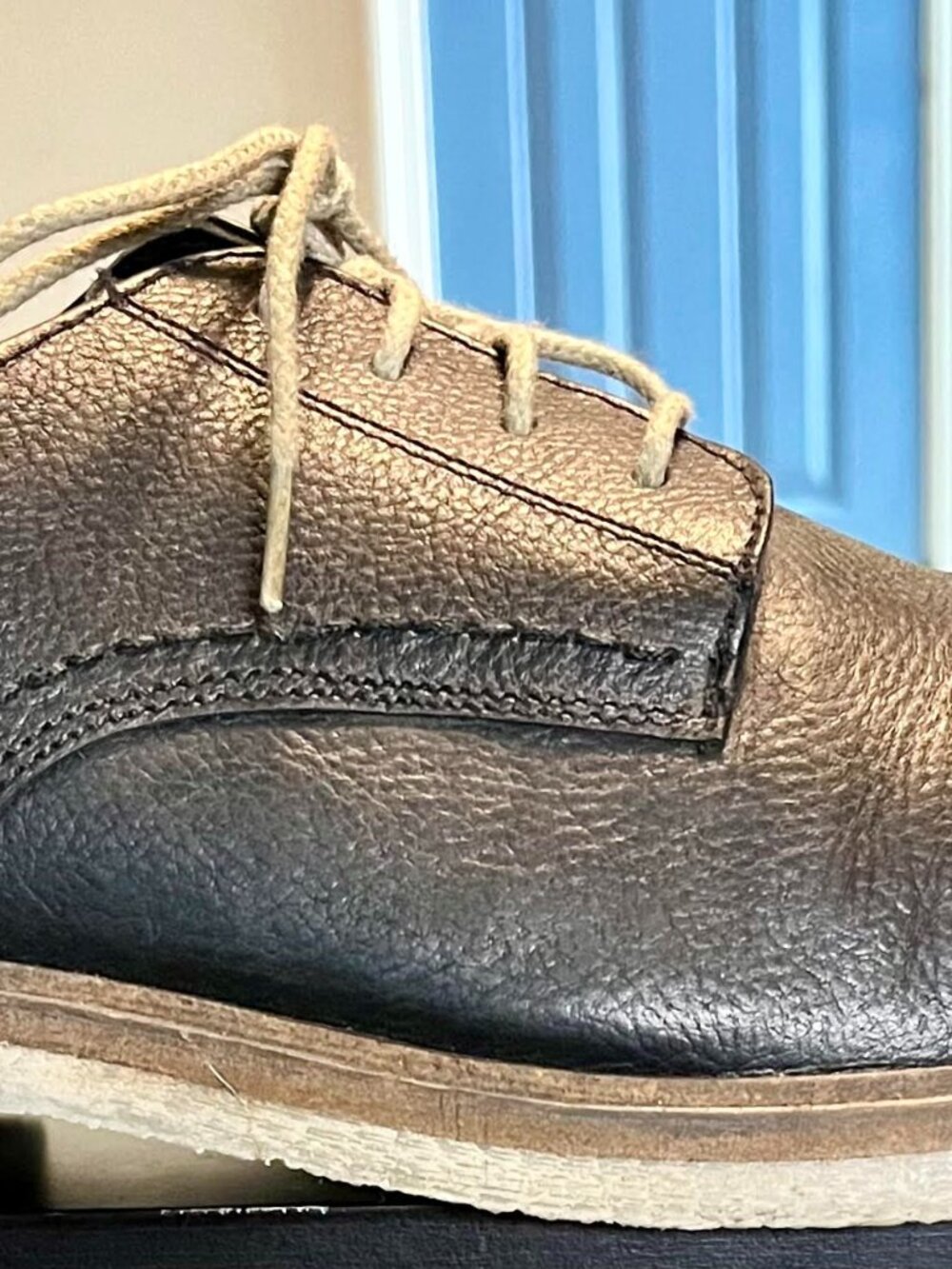 Men's Josef Seibel Black Leather Derbies Contrasting Laces Size 47 (13-13.5)